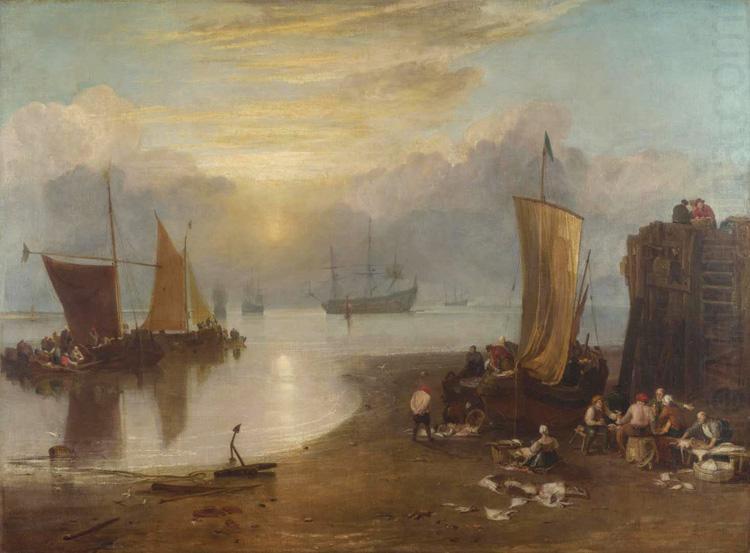 Joseph Mallord William Turner Sun rising tyhrough vapour:Fishermen cleaning and selling  fish  (mk31) china oil painting image